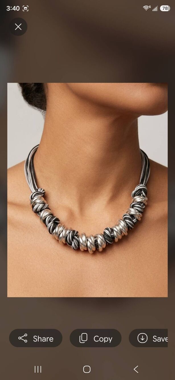 Arte D'Artgeno Milor Italy Hand Knotted Necklace Corded 925